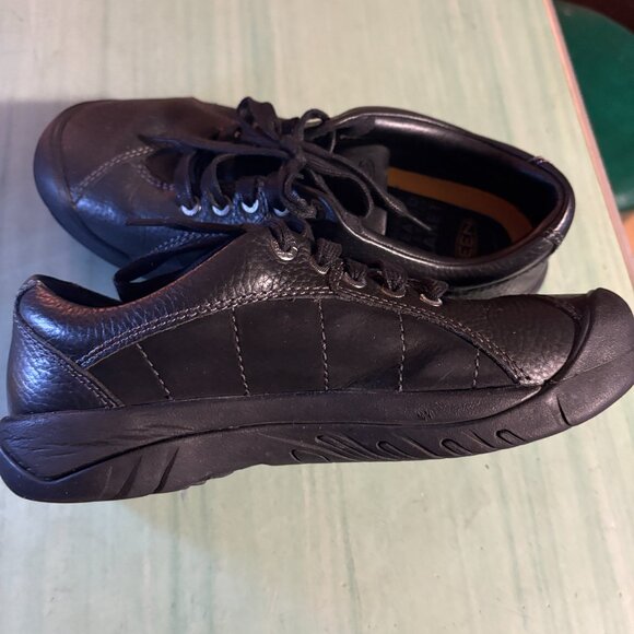 Womens Keen Black Leather Presidio Hiking Comfort Sneakers  Size 8 - Picture 7 of 9